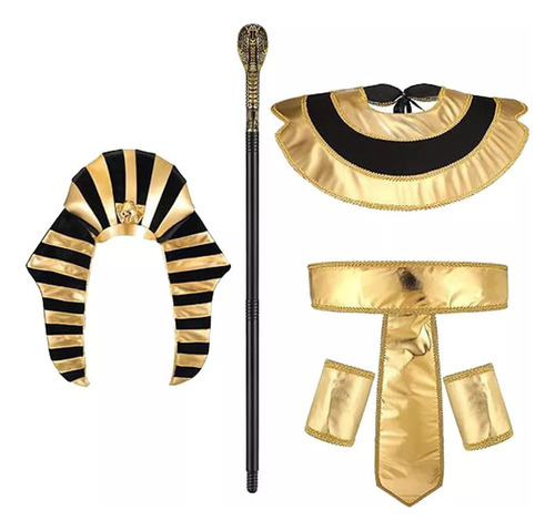 1 Accesorios De Disfraz Egipcio Con Sombrero Y Bastón .