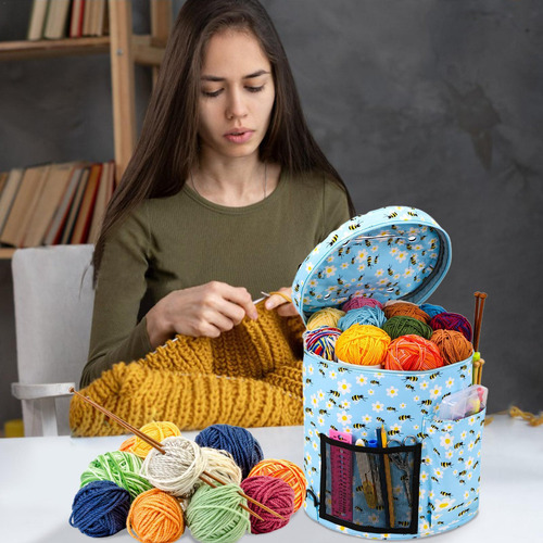 Bolsa Organizadora De Ganchillo Bolsa De Hilo Portátil De Gr
