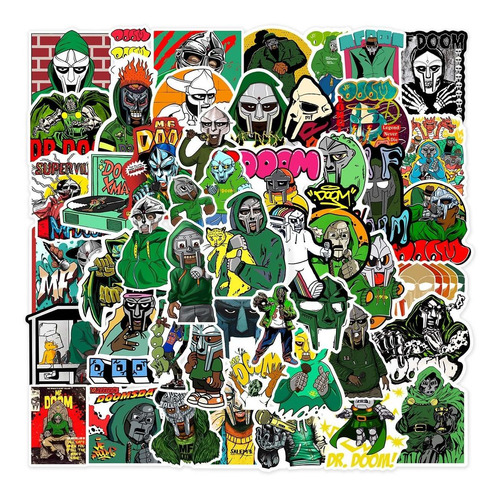 50 Stickers De Mf Doom - Etiquetas Autoadhesivas