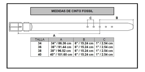 Imagen 5 de 6 de Fossil Cinto Caballero Dacey Mb1345201 Color Café De Piel