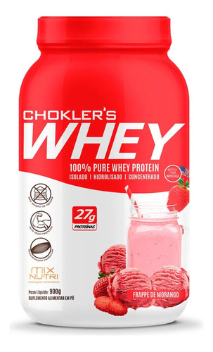 Whey Protein Choklers 3w Frapê De Morango De 900g Mix Nutri 