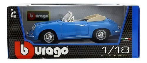 Auto Escala Porsche 356b Cabriolet 1961 1:18 Burago - Luico Color Celeste