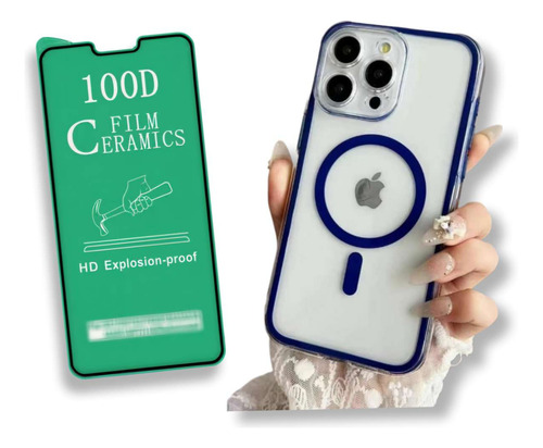 Funda Para Iphone 14 Pro Max Mica + Correa + Envio Gb04 Azul Tpu 2