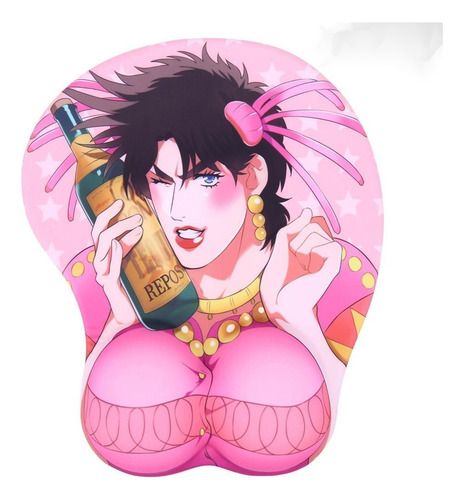 Mouse Pad 3d Jojo Joseph Joestar Anime Com Apoio De Pulso