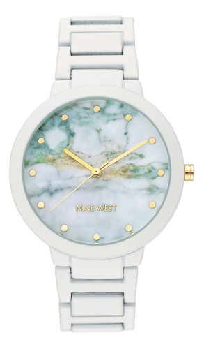 Reloj Nine West Nw/2274mawt Blanco Cauchutado Para Mujer, 40