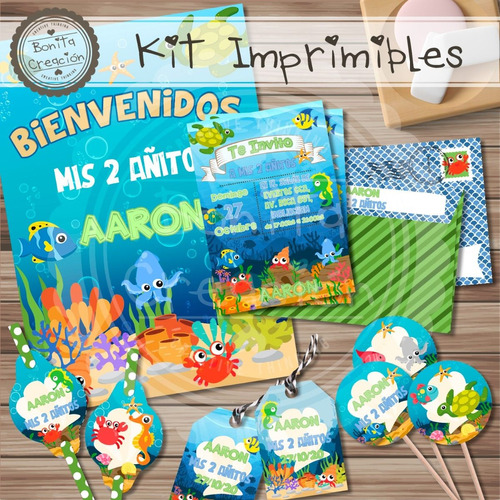 Kit Imprimible Bajo El Mar - Deco/ Candy Bar -