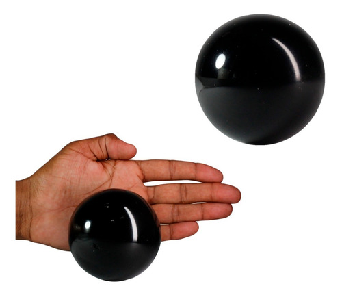 Bola Esfera Obsidiana Negra Pedra Natural De Cura 507g 6cm