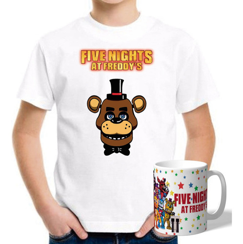 Remera Niño Combo Con Taza Five Nights At Freddys #02