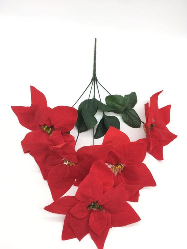 5x Buque Flor Natalina Natal Artificial 25 Flor Vermelho G | Parcelamento  sem juros