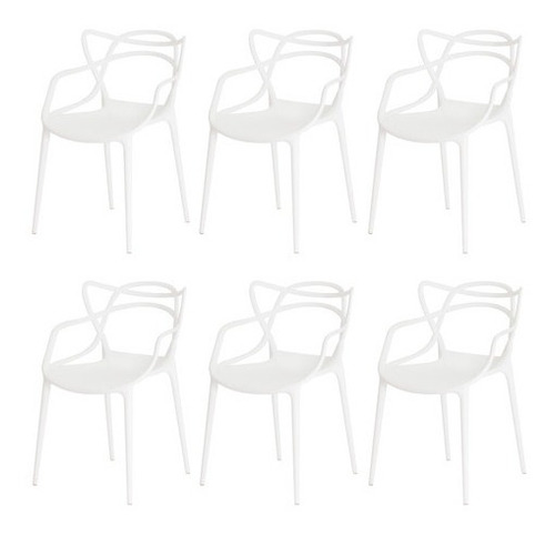 Conjunto 6 Cadeiras Allegra Cozinha C/ Inmetro Branco - Waw Design Sala Cozinha Jantar