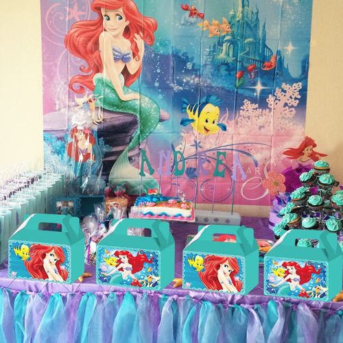 Juego De 90 Piezas De Recuerdos De Fiesta De Sirenita Ariel