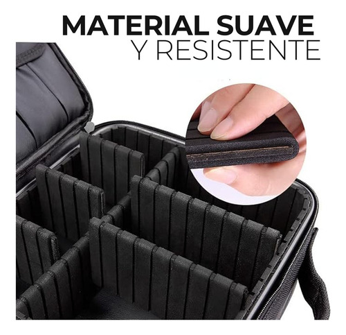 Maletin De Maquillaje Multifuncional Divisiones Portátil Neg
