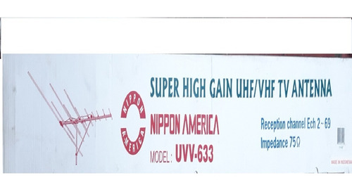 Imagen 3 de 3 de Antena Tv Aerea Uhf - Vhf Nippon America - Uvv-633 (295800)