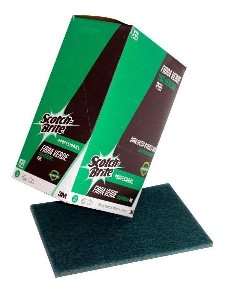 Caja 12 Piezas Fibra Verde 3m Scotch Brite P-96