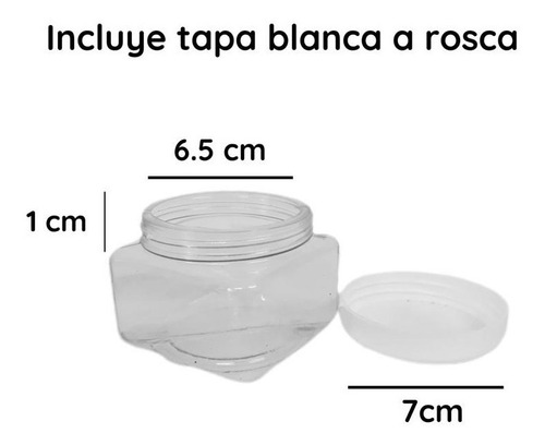 Imagen 3 de 10 de Potes Plasticos 200 Cc Cuadrado Cristal Pvc X 190 Un.