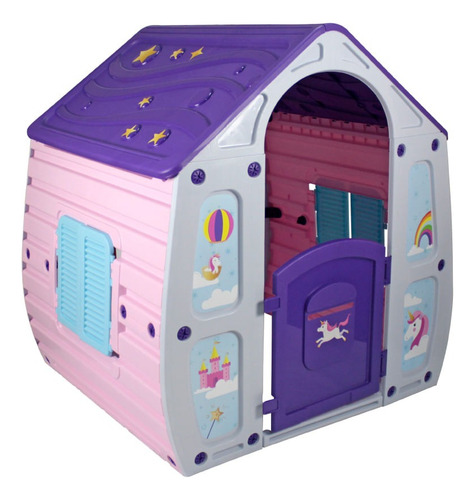 Casinha De Brinquedo Infantil Unicórnio Bel Cor Colorida