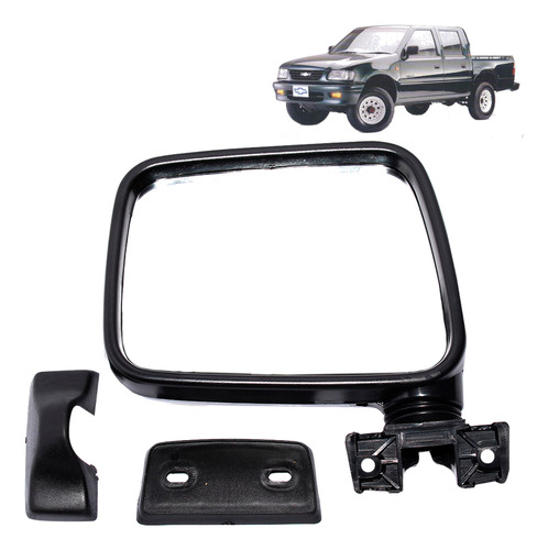 Espejo Izquierdo Para Chevrolet Luv 1989 1996 Manual Negro 