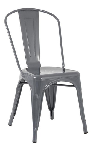 Cadeira Tolix Iron Metal Aço Industrial Grafite Cinza Escuro Cor Da Estrutura Da Cadeira Cinza-escuro