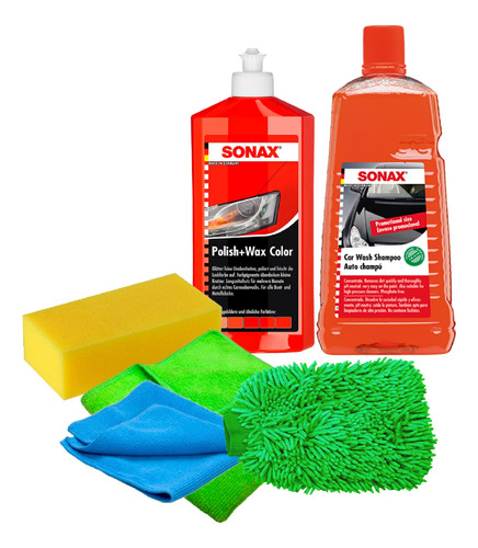 Kit De Tratamiento De Pintura Para Auto Rojo Sonax Cera