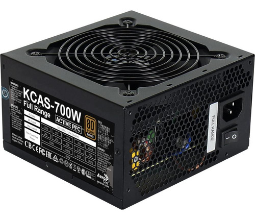 Fonte Gamer Atx Aerocool Kcas 700w 80 Plus Bronze, Pfc Ativo