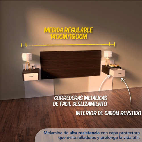 Respaldo de sommier Centro Estant RC6 de 2 plazas 228cm x 100cm wengue/blanco