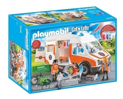 Playmobil 70049 City Life Ambulancia De Rescate Con Luces