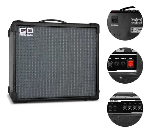 Amplificador Contrabaixo Gb300 Go Bass Borne 80w Cor Preto
