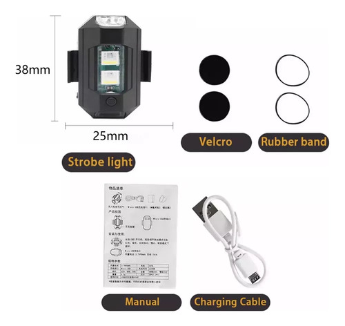 2pz Estrobo Luces Led Recargable Auto Moto Bici Drones