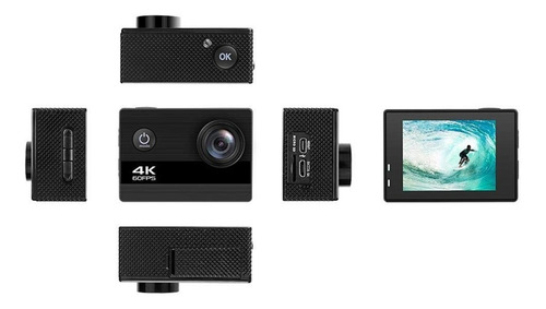 Camara De Accion 4k 60 Fps 30 Mts 24mp + Accesorios + 32gb