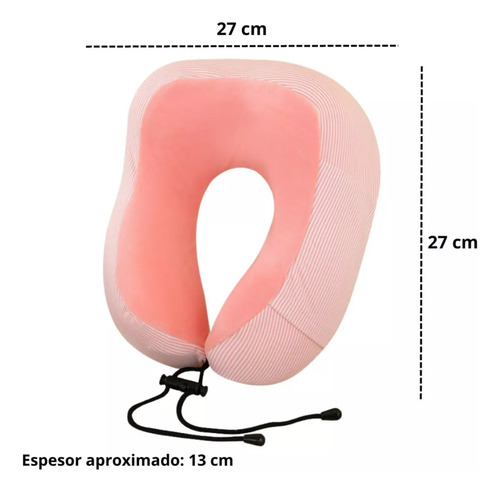 Cojín Para Cuello Modelo Rayado Ajustable Para Viajes Largos