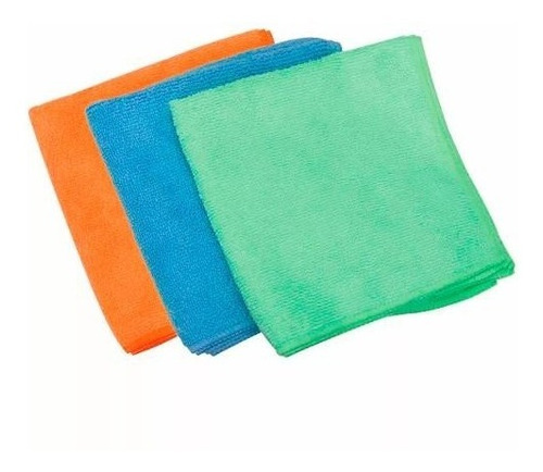 Imagen 4 de 8 de Set 3 Paños Microfibra 40x40cm Limpieza Automotor Multiuso