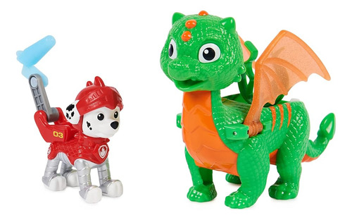 Paw Patrol, Rescue Knights Marshall Y Dragon Jade Action Fig