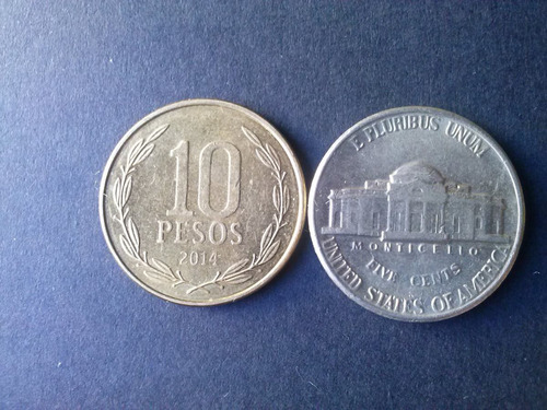 Moneda Estados Unidos Five Cents Níquel 1987 Ceca P