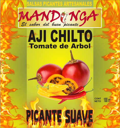 Salsa Picante Mandinga Aji Chilto Con Tomate De Arbol, 100cc