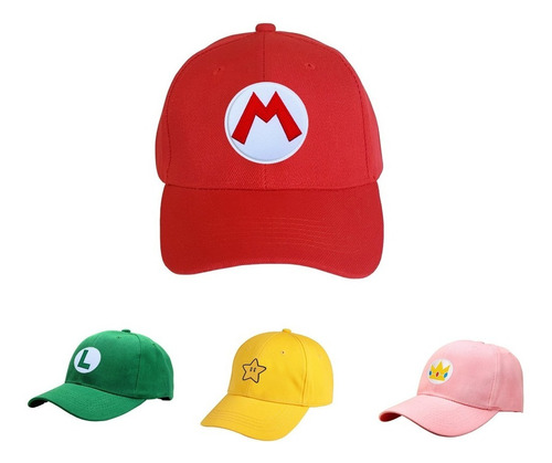 Gorra Mario Bros Luigi Bordada Beisbolera Varios Colores