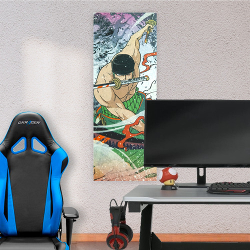 Cuadro Grande 30x80 Cm One Piece Zoro Espadas Animeras