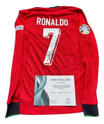 Camiseta Autografiada Cristiano Ronaldo Portugal 2024 Coa
