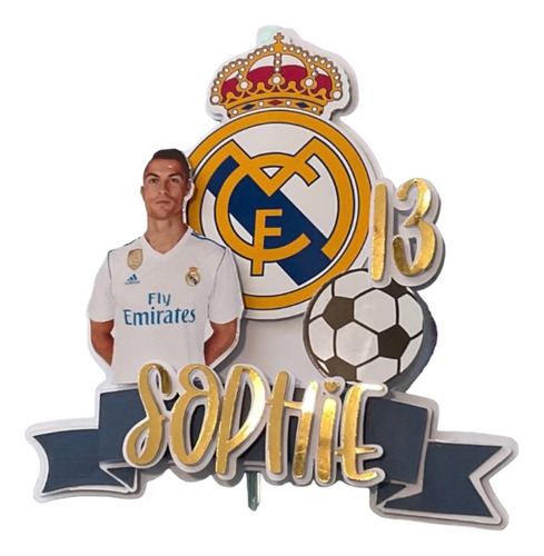Topper Para Pastel  Real Madrid (personalizable)
