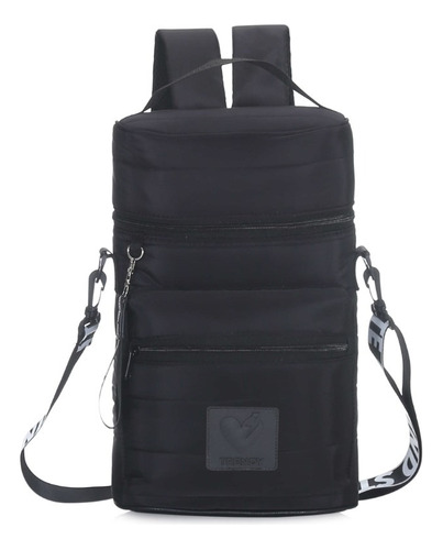 Mochila Bolso Matera Trendy Porta Termo Ttm 16066 Color Negro