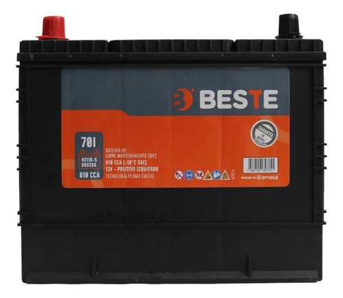 Batería 70 A Positivo Izquierdo Beste 12v 610 Cca