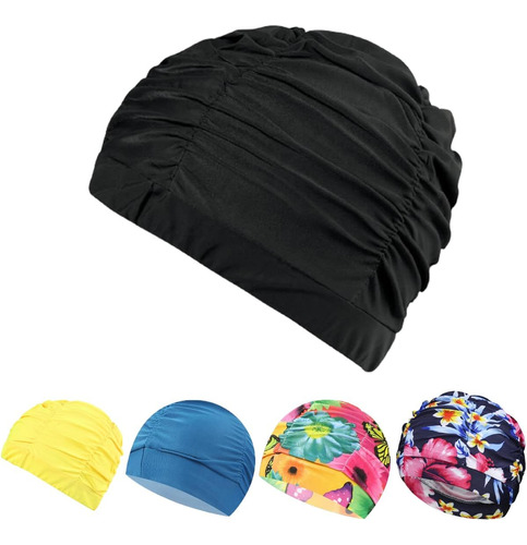 Snadulor 5 Uds Gorro De Baño Plisado A La Moda Gorro De Baño