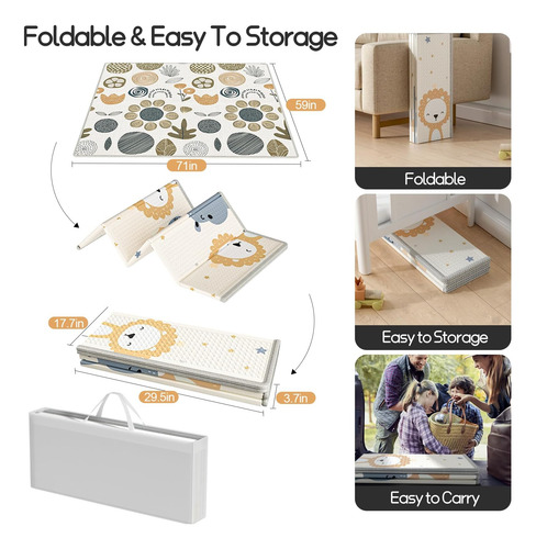 Mloong Baby Play Mat Para El Piso, 59x71x0.4 Pulgadas Playma