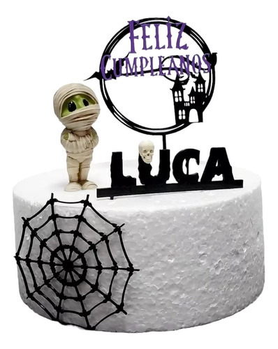 Momia Cumple, Tela, Nombre Torta Halloween Personalizado