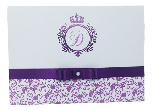 Imagem 1 de 5 de Kit 100 Convite Personalizado 15 Anos Lilás Frete Gratis