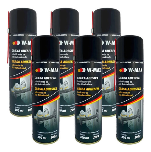 Graxa Adesiva Wurth Spray Lubrificante Líquido W-max - 6 Pçs