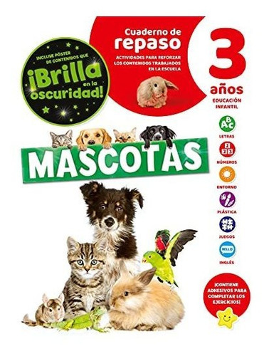 Mascotas, Cuaderno De Repaso, 3 Años, De Aa. Vv.. Editorial Saldana, Tapa Blanda En Español, 2021