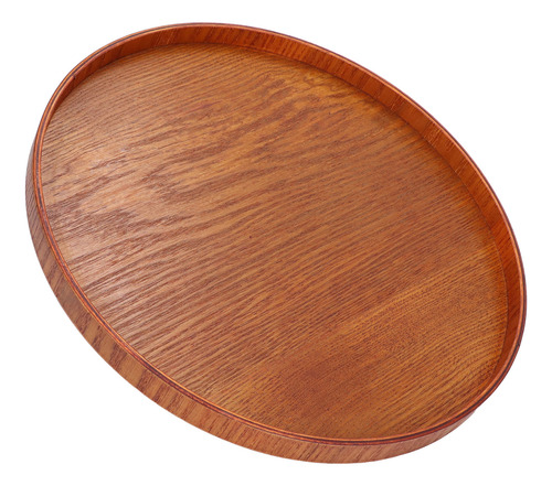 Bandeja De Madera Redonda, Simple Y Elegante, Ancha