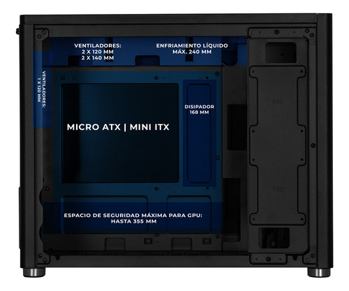 Gabinete Gamer Xtreme Pc Gaming Venom-spider Comic Edition Mini Torre Micro Atx Usb-c Cristal Templado