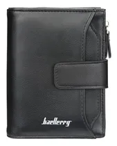 Comprar Billetera Baellerry D3218 con diseño Liso color negro de cuero pu premium de 3 capas, línea de poliéster y material de forro interno en poliéster 1000d, suave y delicado al tacto. - 13cm x 9cm x 3cm