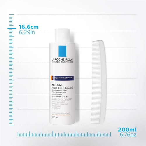 Imagen 3 de 6 de Shampoo Para Caspa Seca Kerium La Roche Posay 200ml